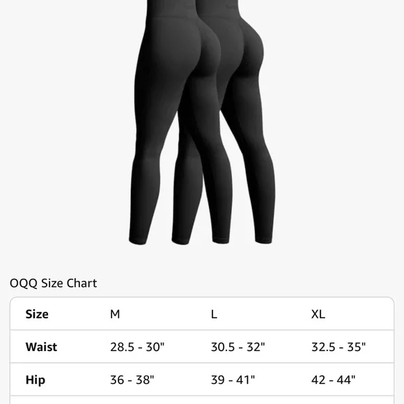 Woman’s Active  Black Leggings - Picture 3 of 3